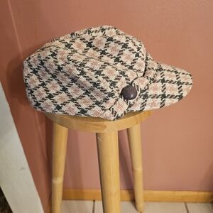 Newsboy Style Pink/Gray Cap